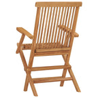 vidaXL Set of 4 Folding Patio Chairs in Brown, Crafted from Durable, Weather Resistant and Finely Sanded Teak Hardwood