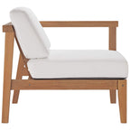 Modway Eei-4129-Nat-Whi Bayport Patio Teak Wood Right-Arm Chair, Natural White