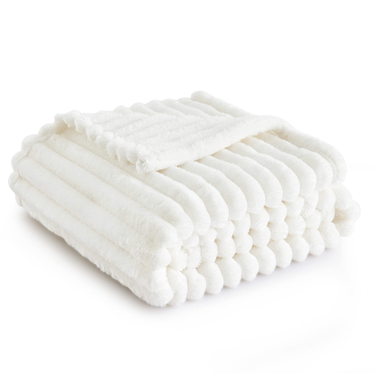 Bedsure White Throw Blanket For Couch - Super Soft Cozy Blankets For Women, Cute Small Fleece Blanket For Girls, 50X60 Inches
