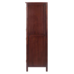 Winsome Wood Brooke Jelly Cupboard, 2-Section Cabinet, Walnut