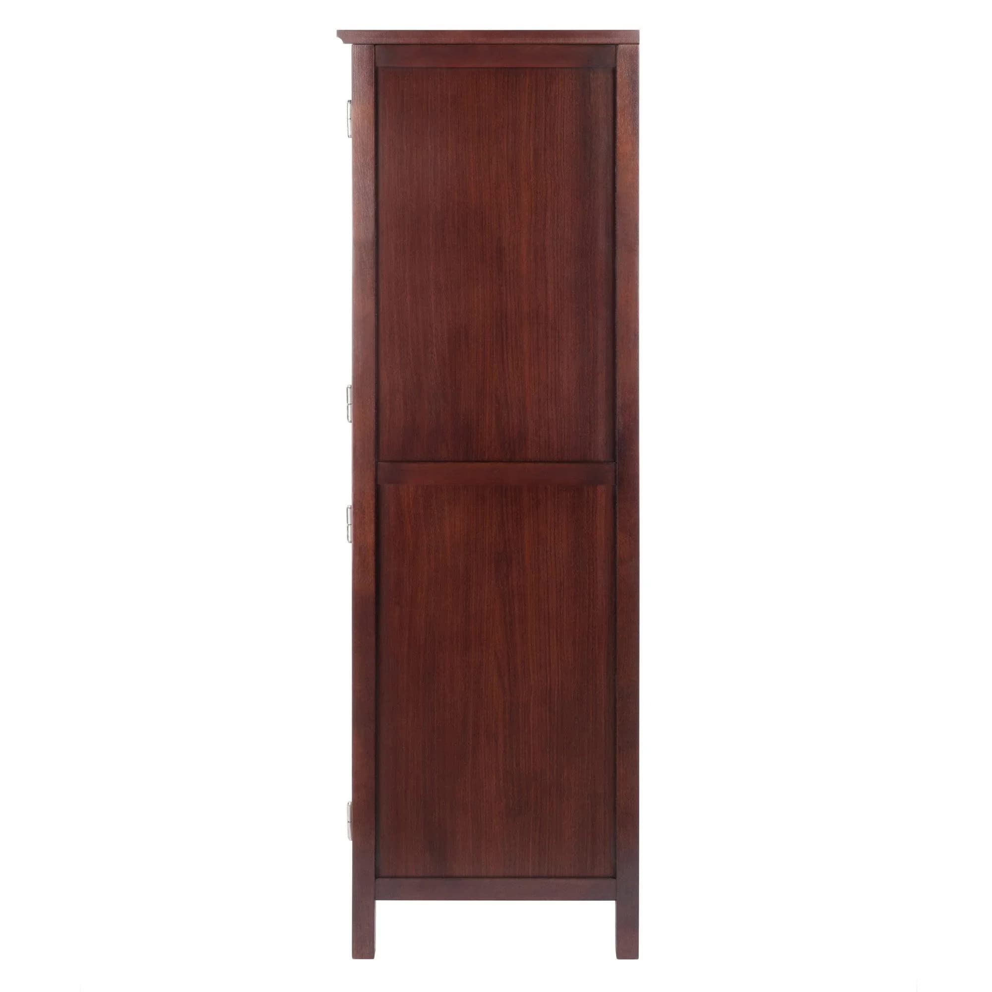 Winsome Wood Brooke Jelly Cupboard, 2-Section Cabinet, Walnut