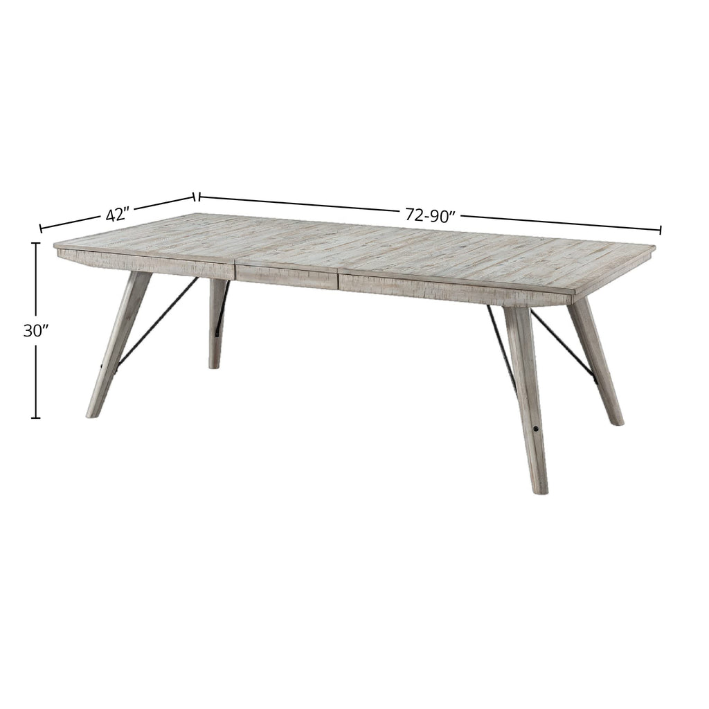Intercon Modern Rustic Dining Table, Weathered white