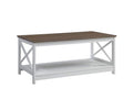 Convenience Concepts Oxford Coffee Table with Shelf, Driftwood/White