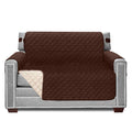 Sofa Shield Chair Slip Cover With Patented Strap, Cushion Protector, Reversible Stain And Dog Tear Resistant Slipcover, Quilted Microfiber 48” Seat, Washable Covers For Dogs Pets Kids, Chocolate Beige