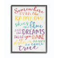 Stupell Industries Somewhere Over The Rainbow Watercolors Black Framed Wall Art, 16x20, Design by Artist Erica Billups