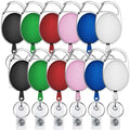 Selizo 12 Packs Retractable Id Badge Card Holder Carabiner Badge Reel With Belt Clip And Key Ring, Assorted Colors