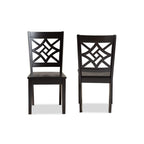 Baxton Studio Nicolette Modern and Contemporary Dark Brown Finished Wood 2-Piece Dining Chair Set