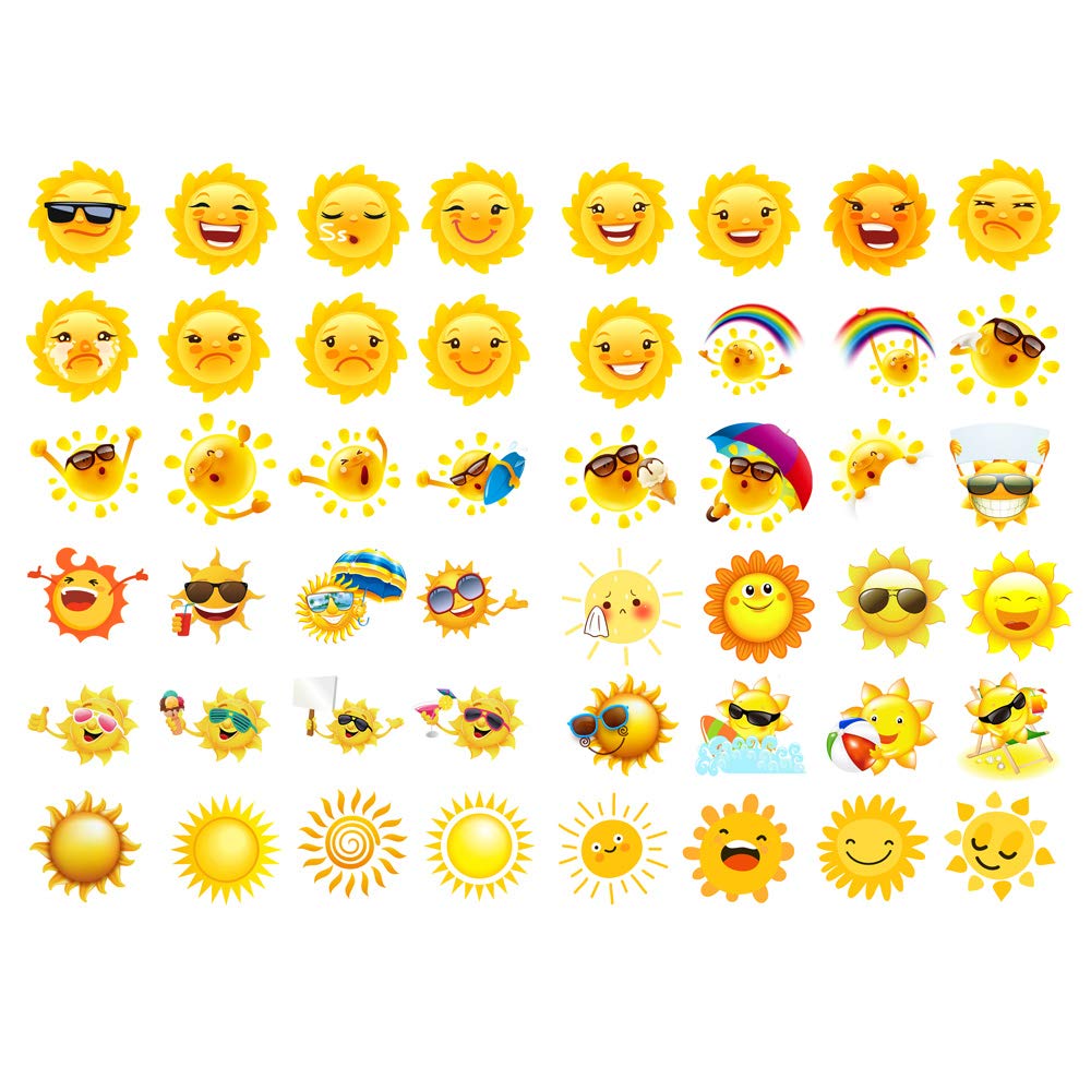 Seasonstorm Cute Sun Emoticon Aesthetic Diary Travel Journal Paper Stickers Scrapbooking Stationery School Office Art Supplies