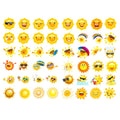 Seasonstorm Cute Sun Emoticon Aesthetic Diary Travel Journal Paper Stickers Scrapbooking Stationery School Office Art Supplies