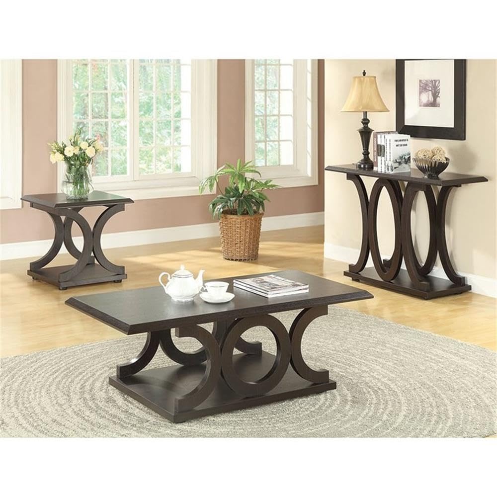 Coaster Furniture End Table Cappuccino Brown 703147