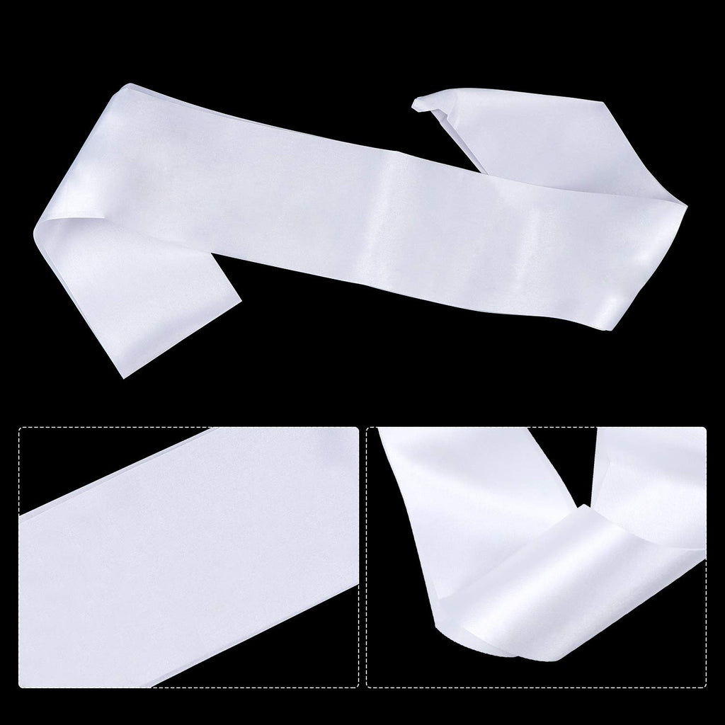 Dreamtop 16Pcs Sash Satin Sash White Blank Sash Blank Sashes For Pageants Senior Sash 2025 White Sash For Beauty Pageant