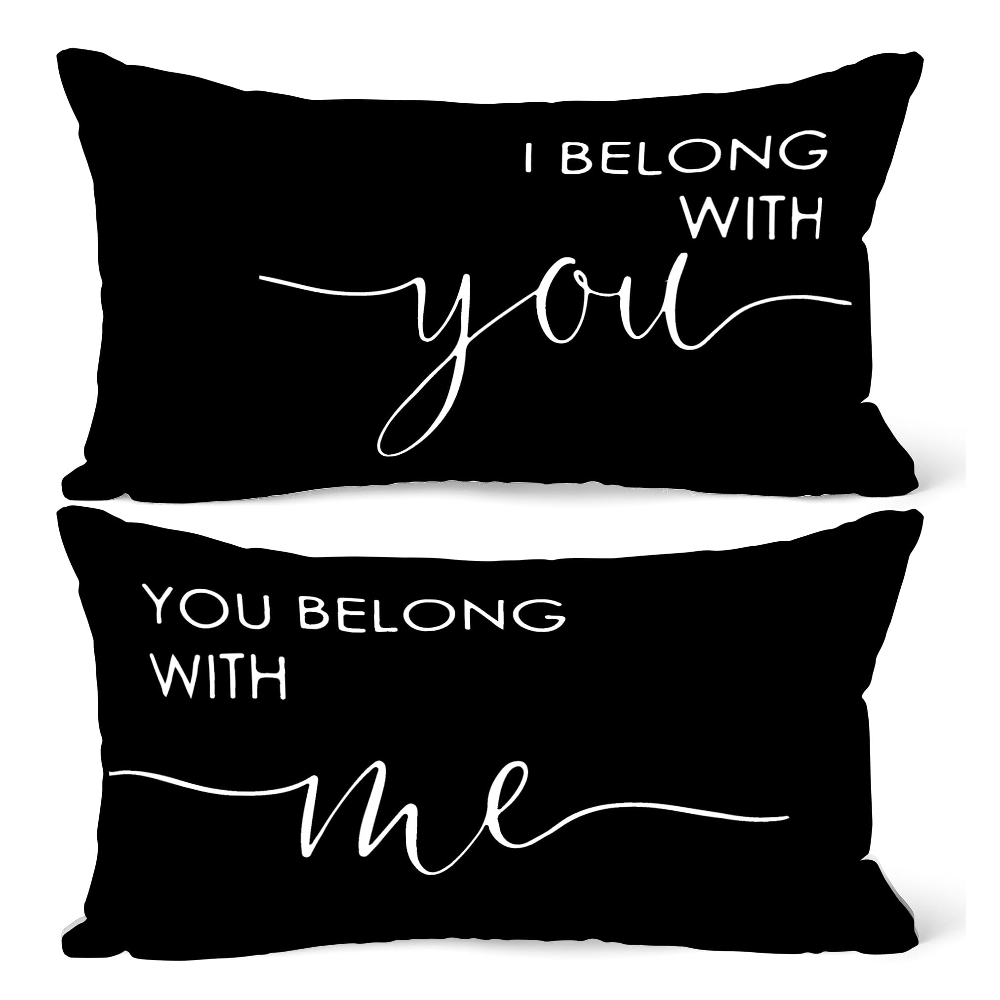 (Rb) I Belong With You, You Belong With Me Flannel Pillow Case, 12 X 20 Inch Set Of 2, Gifts For Wedding Anniversary, Engagement