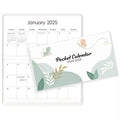 Skydue Pocket Calendar 2025-2026 For Purse, 6.5' X 3.5', 24 Months Pocket Planner With Soft Waterproof Cover And Premium Paper