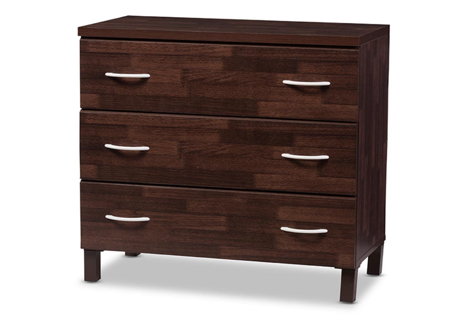 Baxton Studio Wholesale Interiors Mason Finish Wood 3 Drawer Storage Chest, Oak Brown