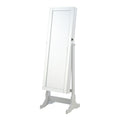 Coaster Home Furnishings Yvonne Contemporary Rectangular Cheval Mirror with Jewelry Storage Adjustable Bedroom Mirror Jewelry Armoire Dove Grey 901866