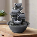 BBabe 10.6inch Rock Indoor Water Fountain Zen Meditation Tabletop Fountain with LED Light for Home Office Bedroom