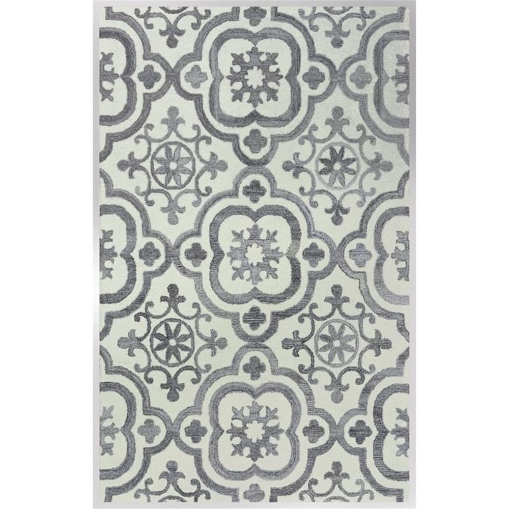 Rizzy Home Alora Decor Neo 7'6"X9'6" Scroll Ivory/Gray Hand-Tufted Area Rug