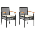 vidaXL Garden chairs 2 pcs with cushions poly rattan and acacia wood black