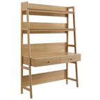 Modway Bixby Home Office Desk With Bookshelf In Oak 18.5 X 49 X 71