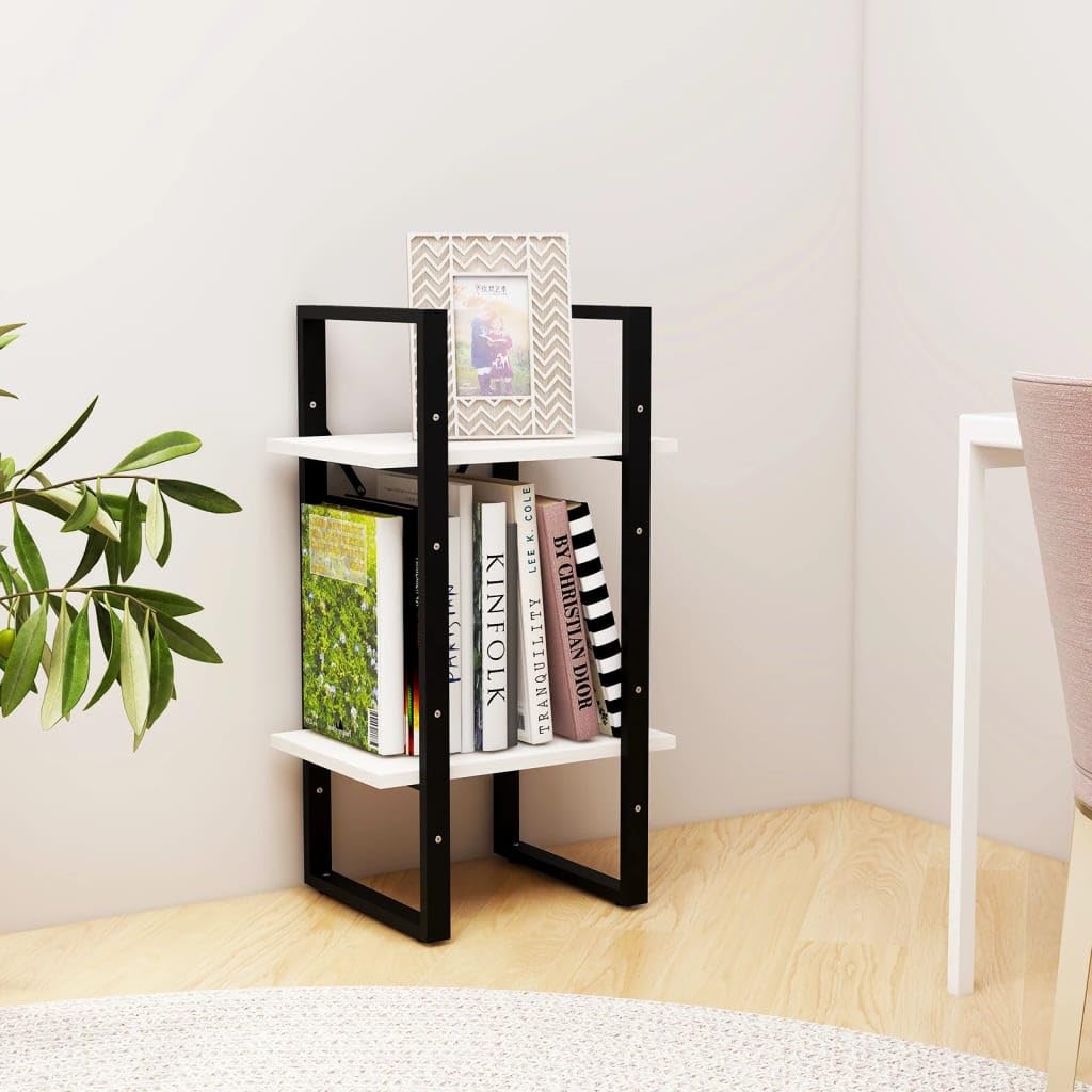 vidaXL Bookcase with 2 Shelves White 40 x 30 x 70 cm Solid Pine