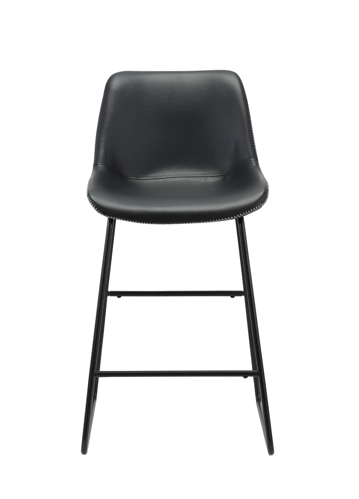 Neos Modern Furniture Black PU 26''H Bar Stool with Metal Leg, Set of 2