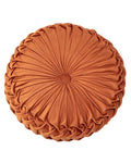 Hlovme Round Velvet Pillow For Couch Small Handmade Decorative Throw Pillow For Bed Bedroom 13.7?Dark Orange