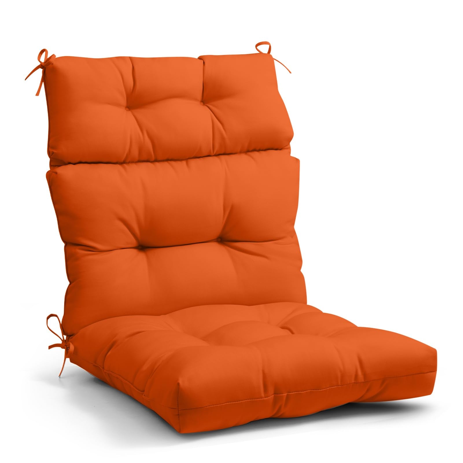Eagle Peak Tufted Outdoor/Indoor High Back Patio Chair Cushion, Set Of 1, 46' X 22', Burnt Orange