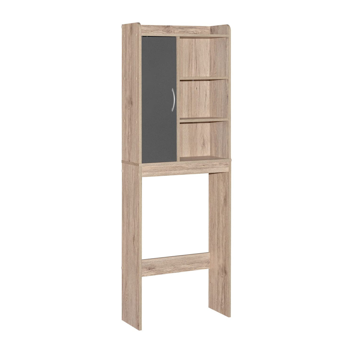 Woodpeckers Furniture And Mattress Ace Over The Toilet Storage Rack (Natural Oak + Dark Gray)