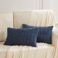 Fancy Homi 2 Packs Dusty Blue Lumbar Decorative Throw Pillow Covers 12X20 Inch For Living Room Couch Bedroom, Soft Corduroy Rect
