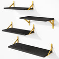 YGEOMER Floating Shelves for Wall, Black Wall Shelves Different Sizes, Wall Mounted Wood Shelf for Living Room, Bathroom, Bedroo