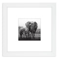Americanflat 8x8 Picture Frame with Shatter-Resistant Glass - Use as 4x4 Frame with Mat or 8x8 Frame Without Mat - Signature Col