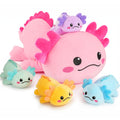 5 PCS Axolotl Plush Stuffed Animal FamilyAxolotl Plush Toys 18.6 Large Pink Axolotl Mommy Plushies with 4 Baby Plushie Toy for