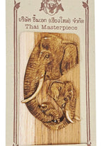 Witnystore 7' Long Carved Wooden Bookmark Elephants Holding Trunks Handmade Unique Craft Accessory Collectibles Gift Souvenir