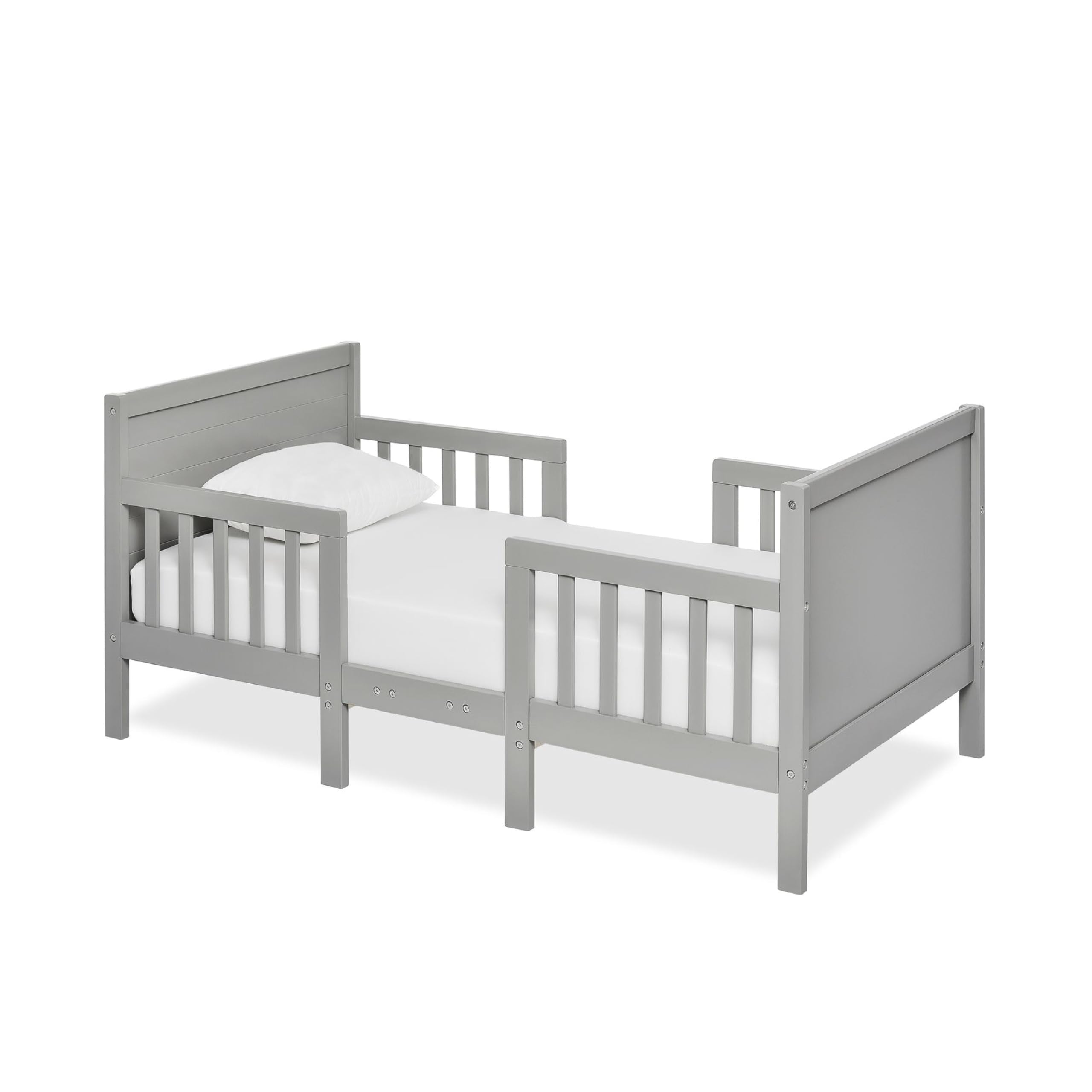 Dream On Me Hudson 3 In 1 Convertible Toddler Bed In Cool Grey, Greenguard Gold Certified, JPMA Certified, Non Toxic Finishes, M
