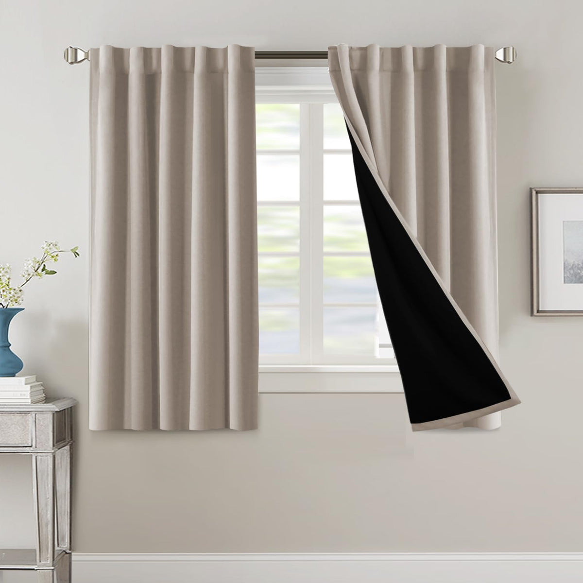 H.VERSAILTEX 100% Blackout Curtains for Bedroom Full Room Darkening Curtains Thermal Insulated Back Tab/Rod Pocket Window Treatm