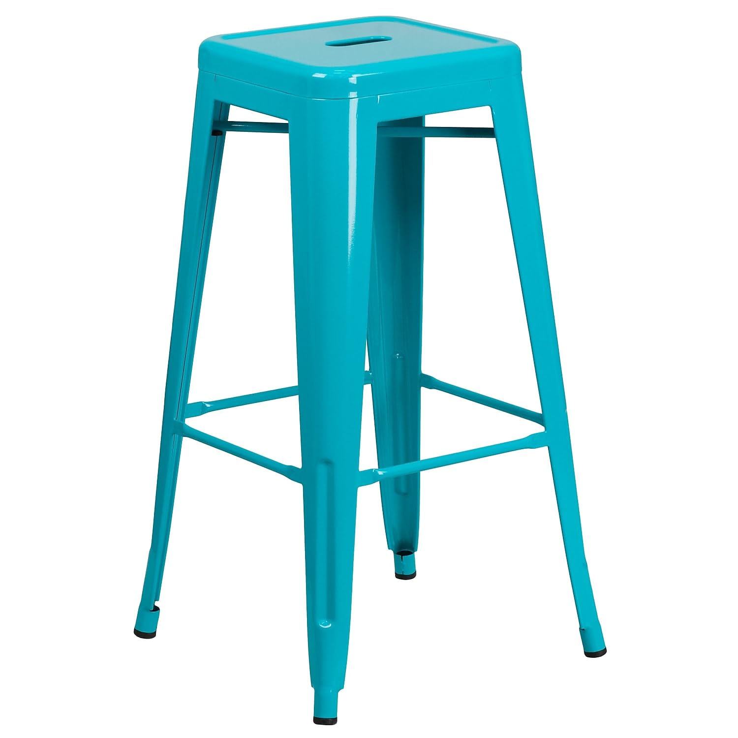 Flash Furniture Commercial Grade 30' High Backless Crystal Teal-Blue Indoor-Outdoor Barstool