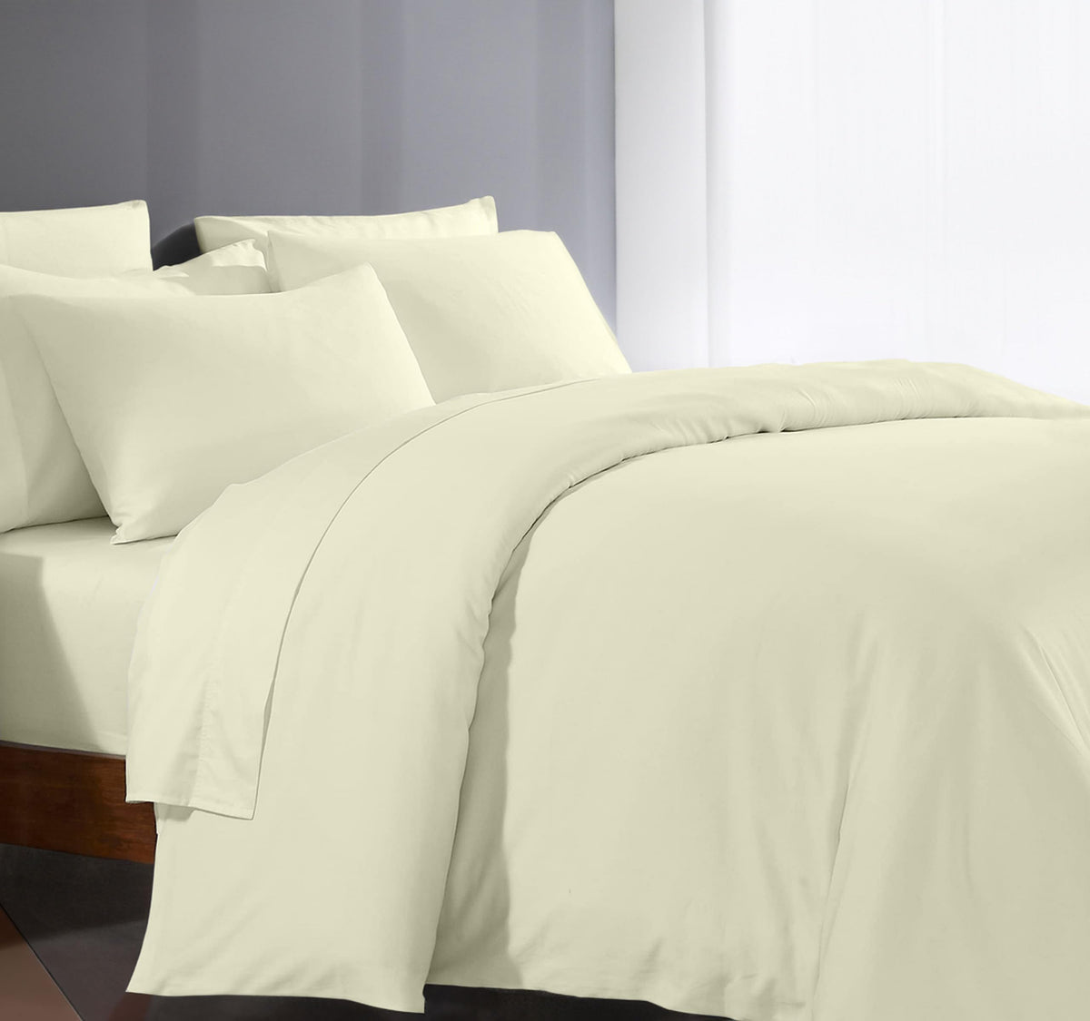 King Size Duvet Cover Set Egyptian Cotton 1000 Thread Count 1 Duvet Cover & 2 Pillow Shams Long Staple Quilt Silky Soft, Breatha