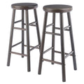 Winsome Shelby 2-Piece Swivel Bar Stools, 30 in, Oyster Gray, Solid Wood