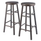 Winsome Shelby 2-Piece Swivel Bar Stools, 30 in, Oyster Gray, Solid Wood