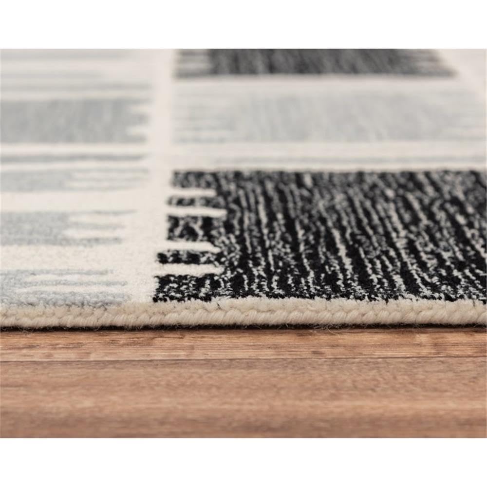 Alora Decor Rivera 5' X 8' Geometric Gray/Ivory/Charcoal Hand-Tufted Area Rug
