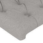 vidaXL Fabric Upholstered Headboard in Light Gray, Classic Design, Engineered & Solid Larch Wood, Foam Filled, 39.4"x2.8"x30.7"/34.6"