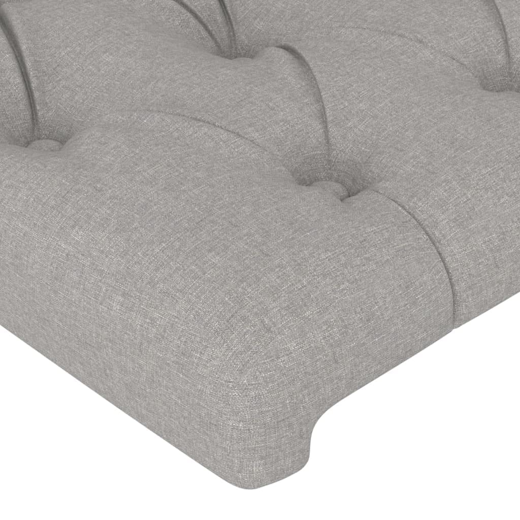 vidaXL Fabric Upholstered Headboard in Light Gray, Classic Design, Engineered & Solid Larch Wood, Foam Filled, 39.4"x2.8"x30.7"/34.6"