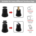 Hanihua 6 Pack Bed Risers 6 Inch Heavy Duty Black Furniture Risers, Bed Lifts Risers For Bed, Table, Couch, Desk, Bed Frame Rise