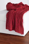 Rizzy Home | TH0145 | Throw | 50"x60" Red Cable Knit Throws