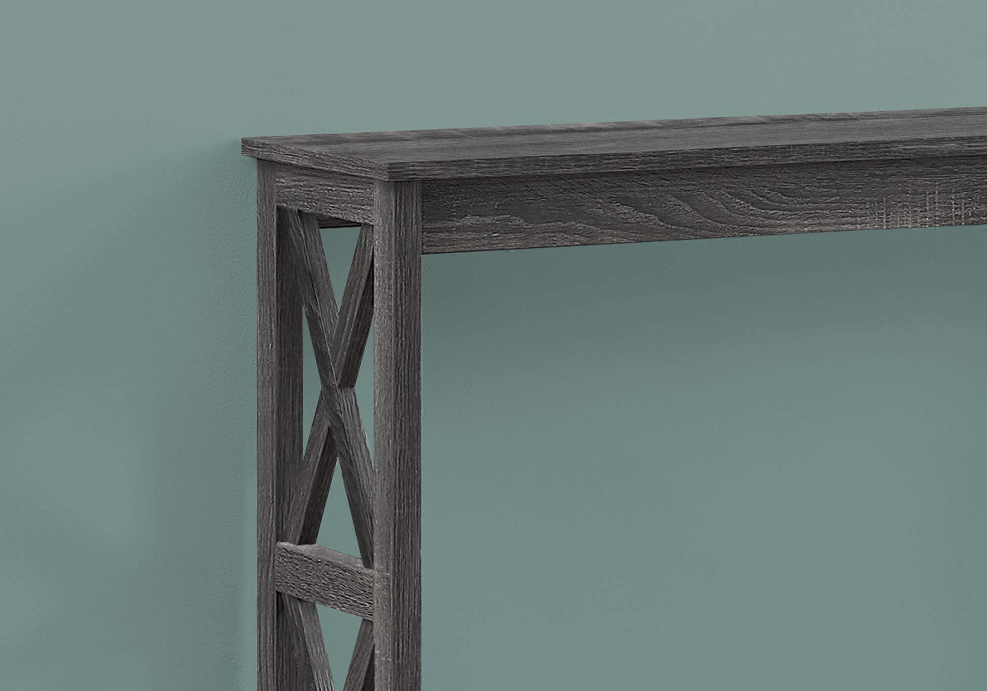 Monarch Specialties 2792 Accent Table, Console, Entryway, Narrow, Sofa, Living Room, Bedroom, Laminate, Grey, Contemporary, Modern Table-48 L Hall, 47.25&quot; L X 12&quot; W X 32&quot; H