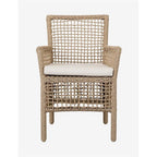 Kosas Home Brisbane 22" Olefin & Aluminum Outdoor Dining Chair in Natural Brown