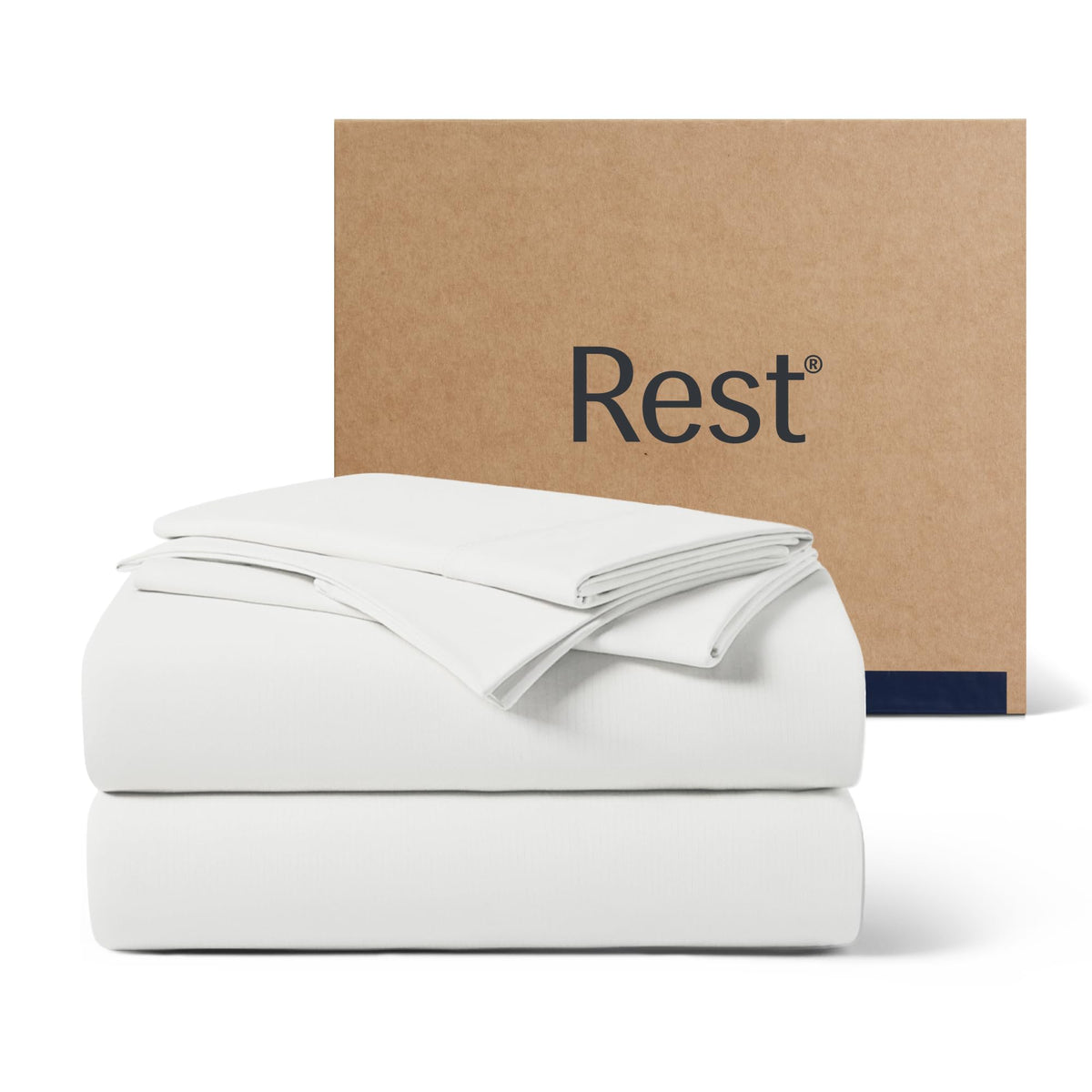 Rest® Evercool®+ Starter Sheet Set, Twin Size, White, Breathable Bed Sheets For Hot Sleeper And Night Sweats, With Pillowcases, Ionic+ Self-Cleaning Silver Yarn For Sensitive Skin, 3Pcs No Flat Sheet