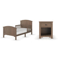 Child Craft Hampton Toddler Bed and Nightstand Bedroom Furniture Set, 2 Piece, Low to Ground Bed Design (Dusty Heather)