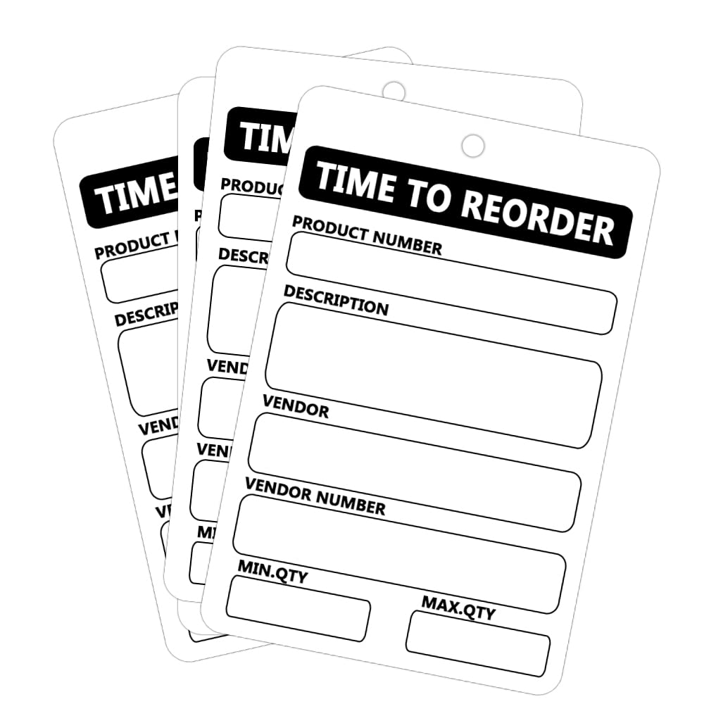 Time To Reorder Tags,2.5X3.5 Inch 100 Pcs Per Pack Warehouse Inventory Card For Business Inventory Management