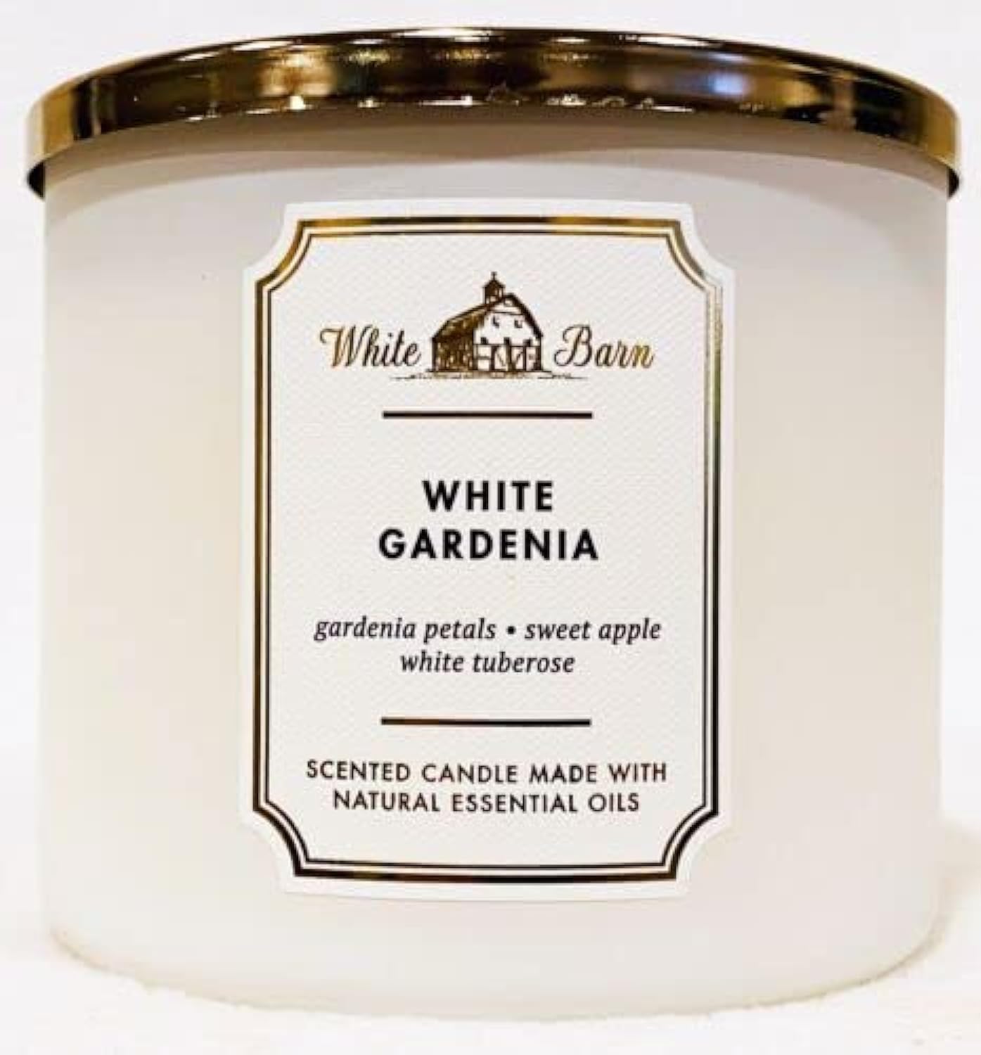 Bath & Body Works, White Barn 3-Wick Candle w/Essential Oils - 14.5 oz - New Core Scents! (White Gardenia)